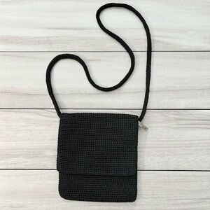 The Sak Lumi Black Crochet Crossbody Bag NWOT Sustainable Recycled Vegan Small